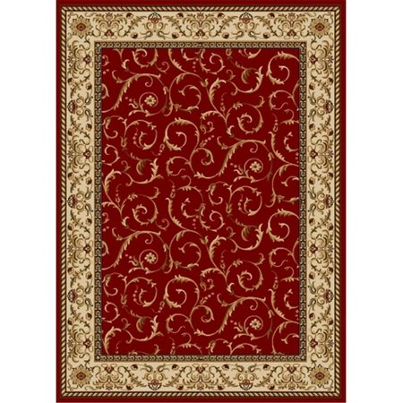AURIC 1599-1532-RED Como Rectangular Red Transitional Italy Area Rug7 ft. 9 in. W x 11 ft. H AU839551